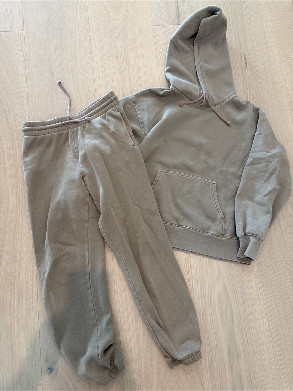 Aritzia Tan Hoodie & Joggers Set